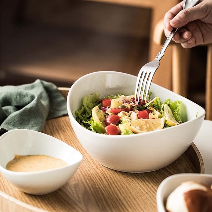 YHOSSEUN Chip and Dip Serving Set, Tiered Serving Bowl Set 2 Tier Serving Stand Ceramic Appetizer Serving Food Display Stand for Parties, Serving Dishes for Entertaining Food Service