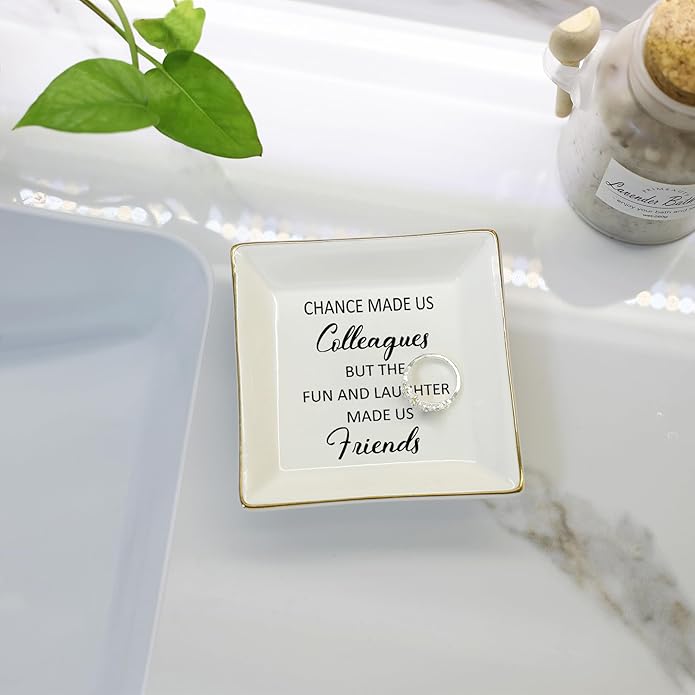 HOME SMILE Ceramic Ring Dish Jewelry Tray for Mom Sister Friends