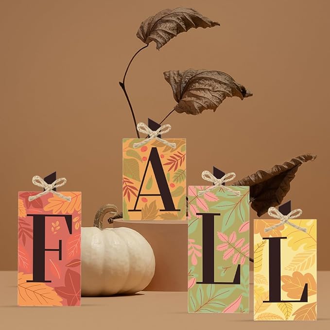 Fall Decorations for Home Thanksgiving Decorations Indoor Fall Gifts for Women Men Autumn Decor Maple Leaves Fall Table Decor Sign for Farmhouse Harvest Kitchen Bathroom Bedroom Office