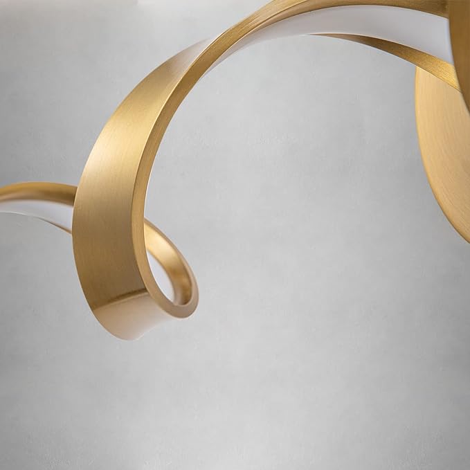 Dimmable Gold Bathroom Light Fixtures, 24 inch Spiral Design Modern LED Bathroom Vanity Lights Over Mirror, 15W Wall Light Fixtures for Living Room Cold White 6000K