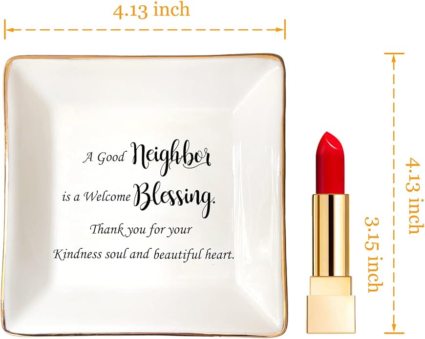 HOME SMILE Ceramic Ring Dish Jewelry Tray for Mom Sister Friends