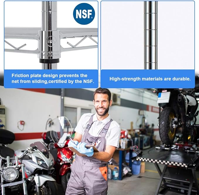 PayLessHere | 5-Tier Wire Shelf | 36"x14"x72" | Chrome | Adjustable Racks | Heavy-Duty Storage Shelves, Holds Upto 1250 lbs | Rust-Resistant, No-Tool Assembly | for Home, Garage Shelving