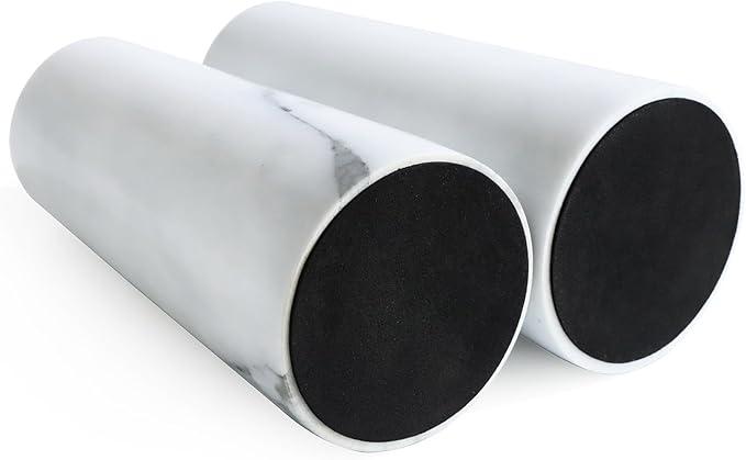 HofferRuffer Marble Candlestick Holders,Set of 2 Natural Stone Candle Holder Decorative Candle Stands for Wedding, Dinning, Party, Table Centerpieces, Fit 3/4'' Thick Taper Candles (White)