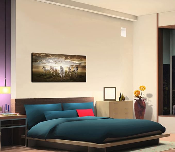 XXMWallArt FC1975 Canvas Wall Art Horse Picture Canvas Prints Modern Decor Wall Art Painting Canvas Prints Fine Art for Living Room Bedroom Kitchen Home and Office Drawing Room Wall Decor