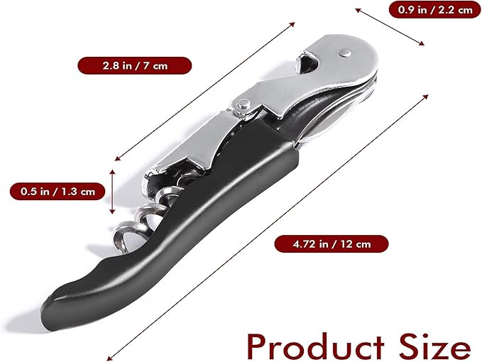 Professional Waiter Corkscrew Wine Openers Set (4 PCS),Upgraded with Heavy Duty Stainless Steel Hinges Wine Key for Restaurant Waiters, Sommelier, Bartenders
