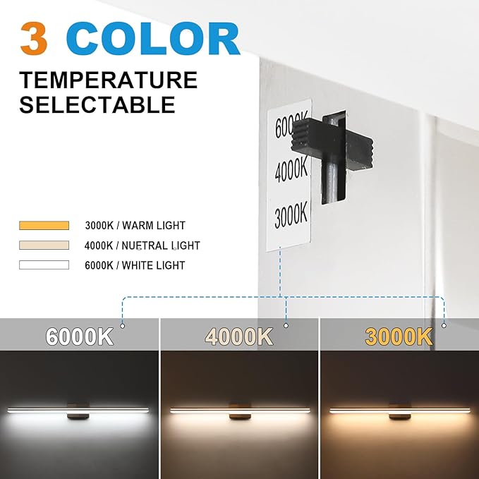 SineRise LED Modern Bathroom Vanity Light Bar (40-Inch, 3000K/4000K/6000K), Chrome Dimmable Modern Acrylic Bathroom Wall Lighting Fixtures Over Mirror