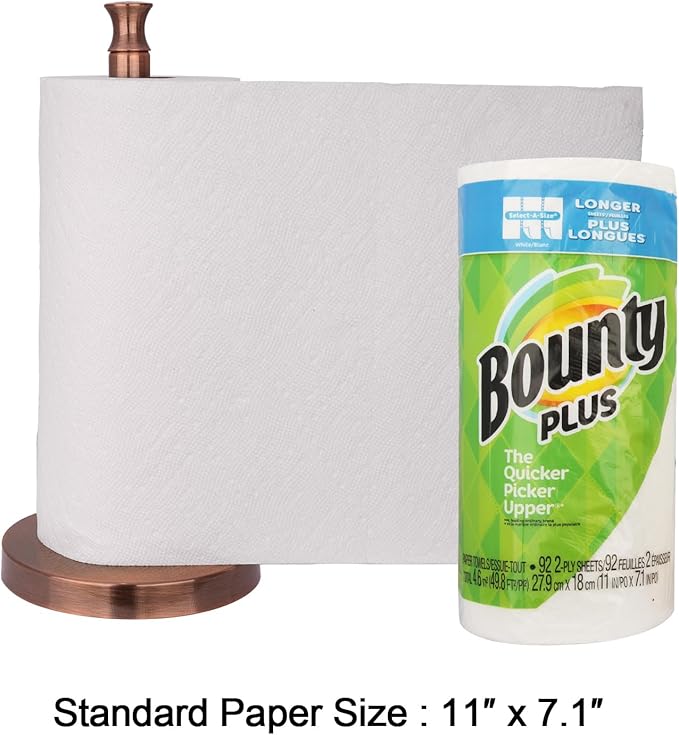 Akicon Paper Towel Holder Stand for Kitchen Countertop & Dining Room Table (Antique Copper, Modern)