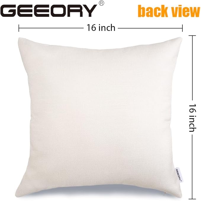 GEEORY Fall Throw Pillow Covers 16x16 Inch Set of 4, Pumpkin Scarecrow Buffalo Plaid Orange Autumn Seasonal Decorative Farmhouse Decoration for Home G563-16