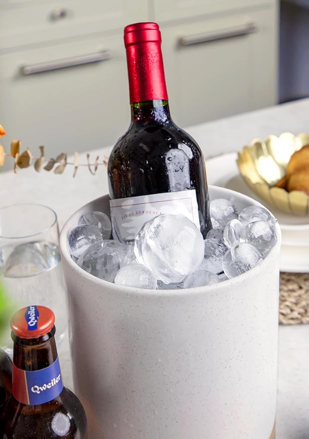 Nucookery 360°Rotating Utensil Holder, 7.2" Large Utensil Crock, Ceramic Cooking Utensil Organizer with Countertop-Protection Cork Bottom for Farmhouse Kitchen Decor Christmas Thanksgiving Gift (Sand)