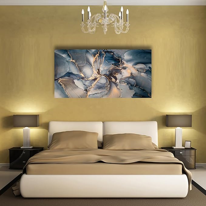 Color block Abstract Marble Grain Pictures Canvas Wall Art for Living room Bedroom Wall Decor,Smart Line Wall Art Print Paitnings for home Decor,Morden Artwork Full of Imagination Line Drawing Canvas