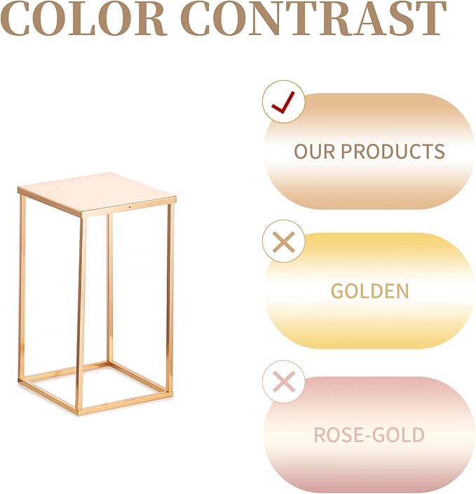 Sziqiqi Wedding Centerpieces Vase For Tables With Plates - 2 Pcs Metal Column Geometric Flower Stand 15.7in Gold Flower Display Rack Decorations For T-Stage Reception Party Fiesta Event Home Christmas