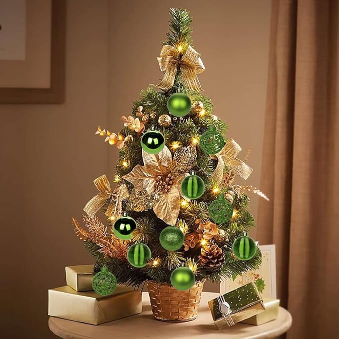 30PCS 2.36" Christmas Ball Ornaments Shatterproof Green Christmas Tree Decorations Xmas Tree Balls Halloween Ornaments Décor