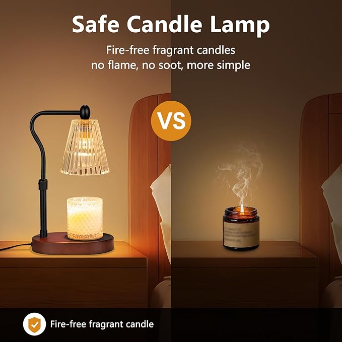 Candle Warmer Lamp with Dimmer, Candle Warmer with Timer Adjustable Height for Scented Wax Jar Candles, Gifts for Women Mom New Home Decor, for Women Mothers Day