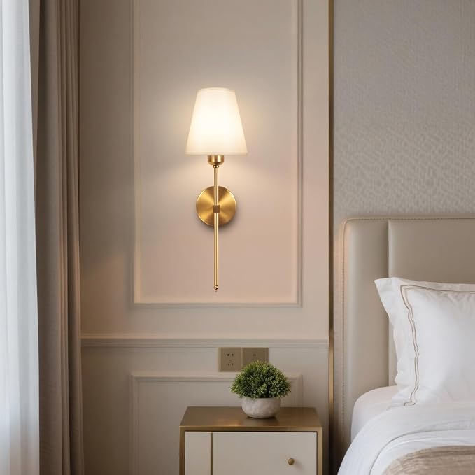 Battery Operated Wall Sconces Set of 2,LED Rechargeable Wall Lights Remote Controlled, Warm to Cool White Adjustable Brightness, Wireless Sconce with Linen Fabric for Bedroom Living Room Decor 6000mAh