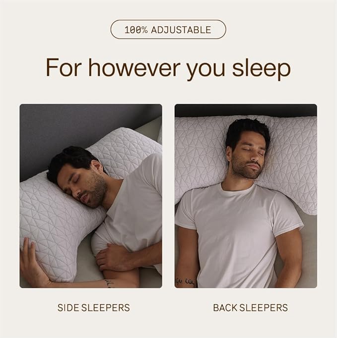 Coop Home Goods Original Crescent Adjustable Pillow, Queen Bed Pillows for Shoulder, Neck & Head Support, Crescent Foam Pillows - Medium Firm for Back & Side Sleeper, CertiPUR-US/GREENGUARD Gold