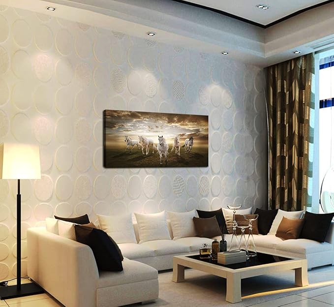 XXMWallArt FC1975 Canvas Wall Art Horse Picture Canvas Prints Modern Decor Wall Art Painting Canvas Prints Fine Art for Living Room Bedroom Kitchen Home and Office Drawing Room Wall Decor