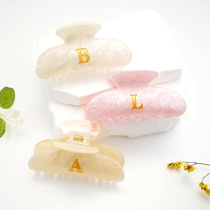 Initial Cute Hair Clips - Pink Letter Elegant Hair Claw Clips, Fashion Glitter Claw Clips Durable Hair Clips, Wedding Gift, Bridesmaid Gifts, Birthday Gifts, Christmas Gift, Letter K