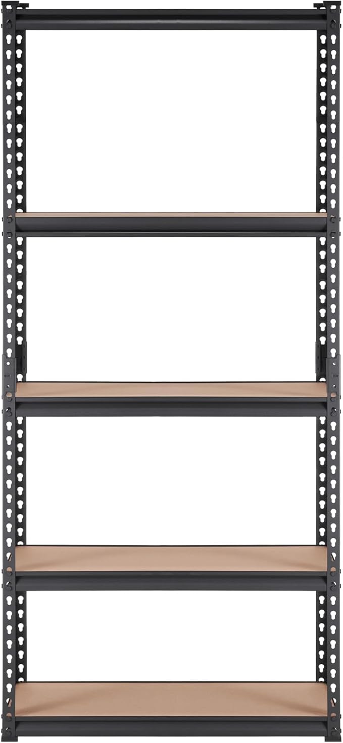 VEVOR Storage Shelving Unit, 5-Tier Adjustable, 2000 lbs Capacity, Heavy Duty Garage Shelves Metal Organizer Utility Rack, Black, 36" L x 18" W x 72" H for Kitchen Pantry Basement Bathroom Laundry