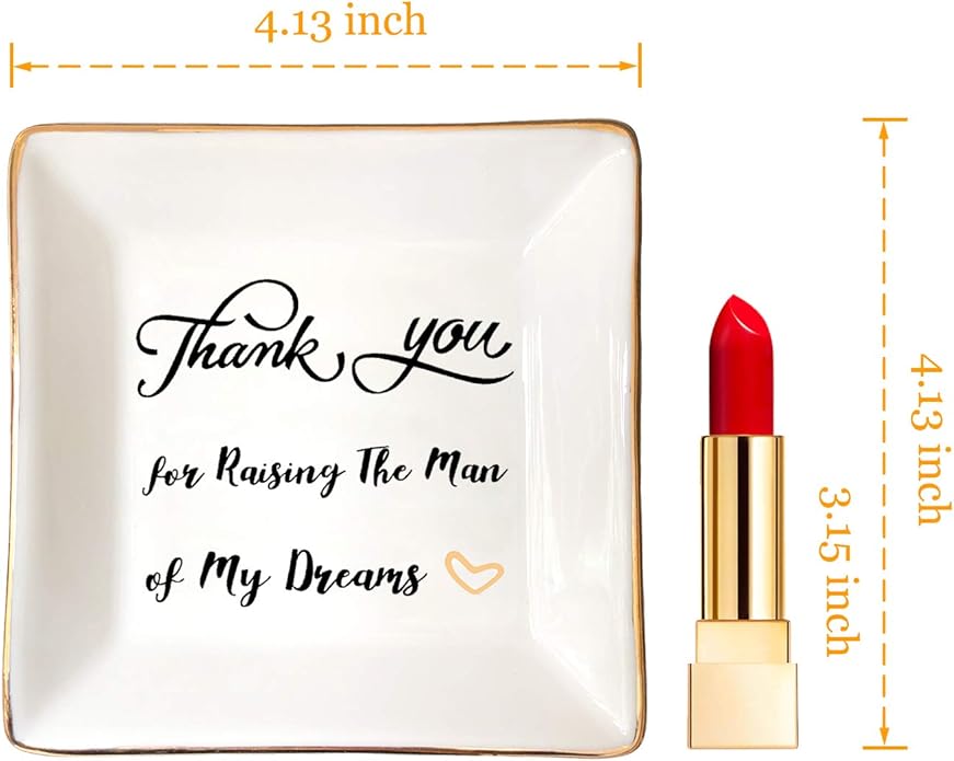 HOME SMILE Ceramic Ring Dish Jewelry Tray for Mom Sister Friends