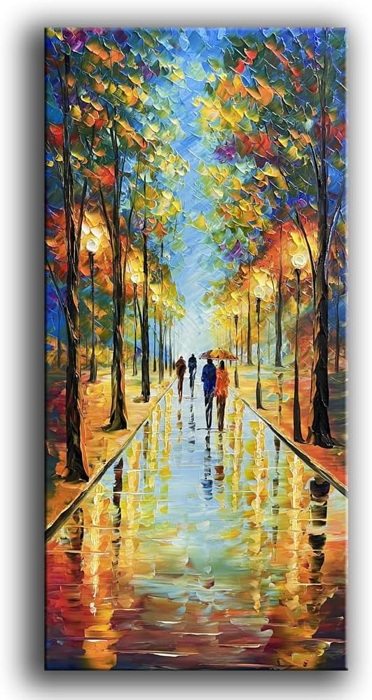 Tyed Art- 100% hand-painted 3D canvas abstract oil painting Landscape art contemporary large canvas wall art painting home Living Room decoration wall 24x48inch