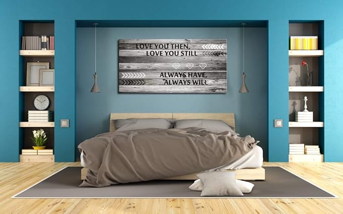 A71862 Canvas Wall Art Love You Still Large Wall Art (Wood Frame Ready To Hang) For Wall Decor