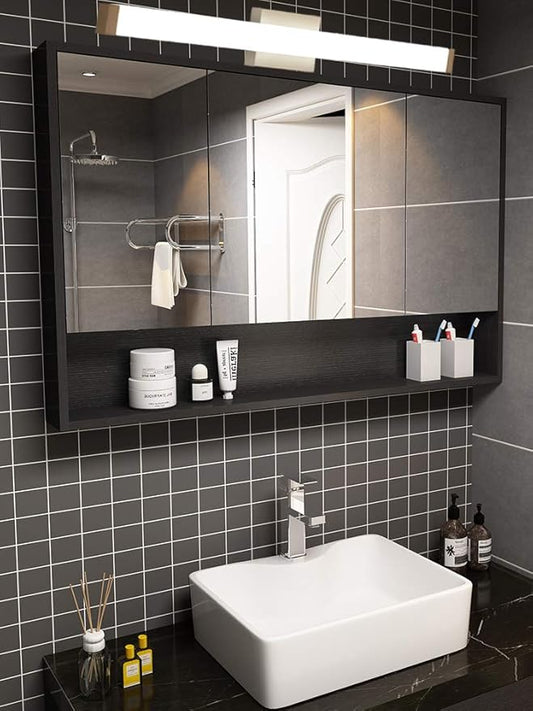 Bathroom Vanity Light Brushed Nickel Square LED 24 inch 14W 4000K Natural White Light Wall Bar Lighting Fixtures Over Mirror (Brushed Nickel, 33.5in Dimmable)