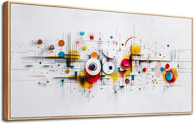 ERQINHUA Abstract Wall Art Living Room Boho Wall Decor For Bedroom Office Home Decorations Geometric Wall Paintings Minimalism Canvas Artwork Pictures Modern Ready to Hang Wood Framed 20x40 Inches