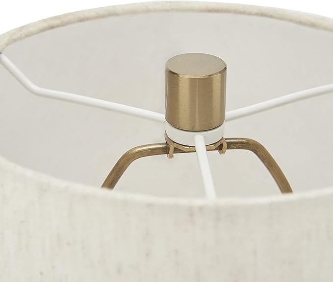 Nourison Home 16" Cream Natural Textured Ceramic Accent Table Lamp, Farmhouse, Boho, for Bedroom, Living Room, End Table, Coffee Table Lamp