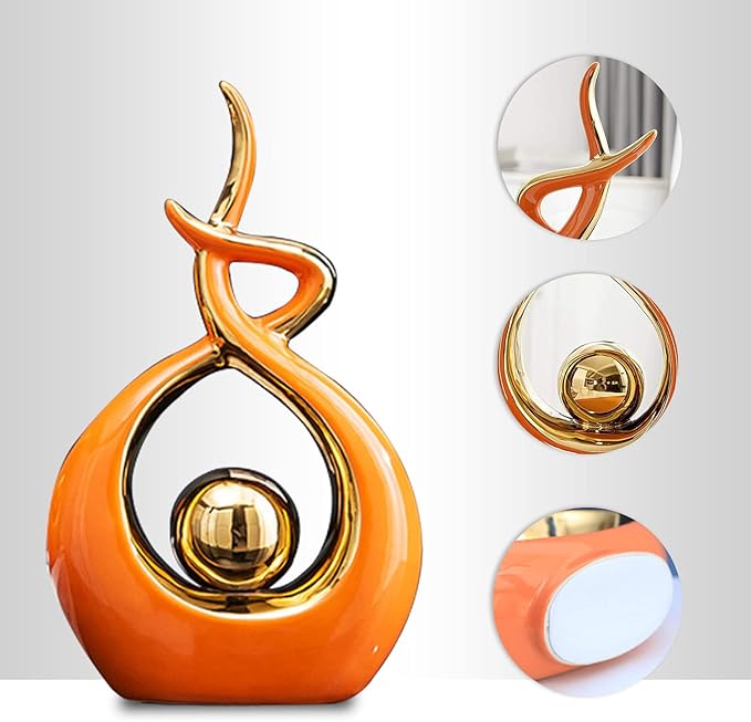 Norrclp Home Decor Modern Abstract Art Ceramic Statue Table Decorations for Dining Room Living Room Office Centerpiece