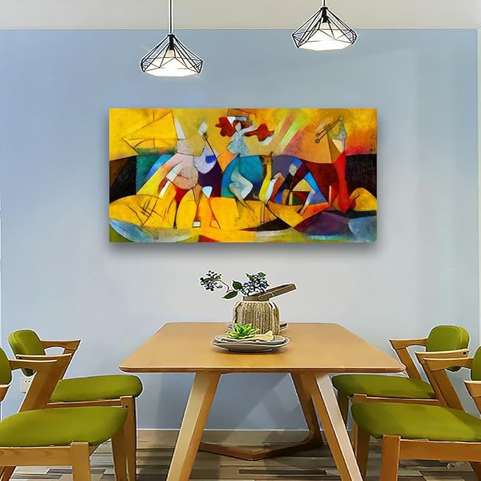 Color Block Line Abstract Wall Art Bedroom Wall Decor Living Room,Canvas Wall Art Office Farmhouse Paintings Artwork Modern Imagination Brown Red Yellow Wall Art Prints Pictures 20 * 40inch