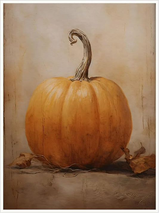Fall Wall Decor Canvas Print posters Pumpkin Still Life Painting Wall art Rustic Fall Art Vintage Autumn Wall Print Halloween Autumn Decor Thanksgiving 11x14 Unframed