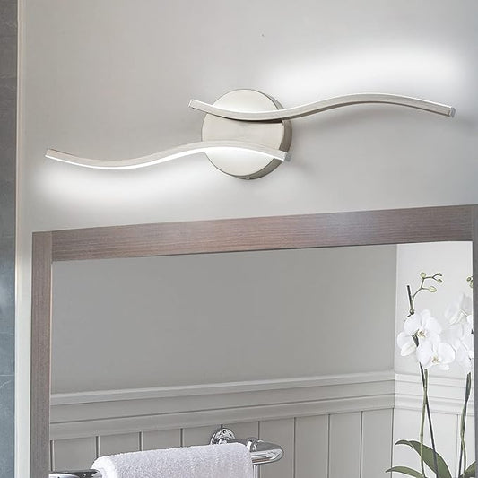 Dimmable Modern LED Vanity Light 24 inch Brushed Nickel Vanity Light, Bathroom Lighting Fixtures Over Mirror for Living Room and Hallway, 6000K White Light