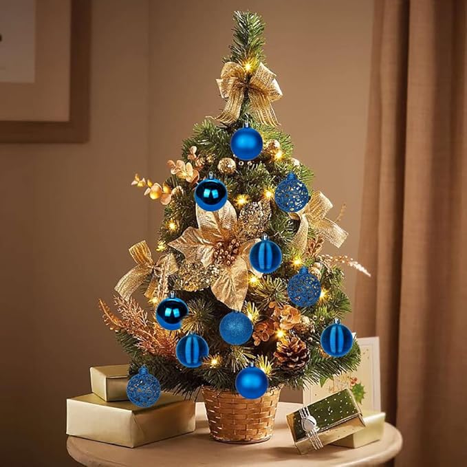 30PCS 2.36" Christmas Ball Ornaments Shatterproof Blue Christmas Tree Decorations Xmas Tree Balls Halloween Ornaments Décor