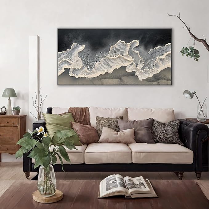 Wall Art Modern Flowers Artwork Love Heart Wall Decor White Canvas Prints for Living Room Bedroom Dining Room Home Office Decor Large Framed Ready to Hang 30"x60"