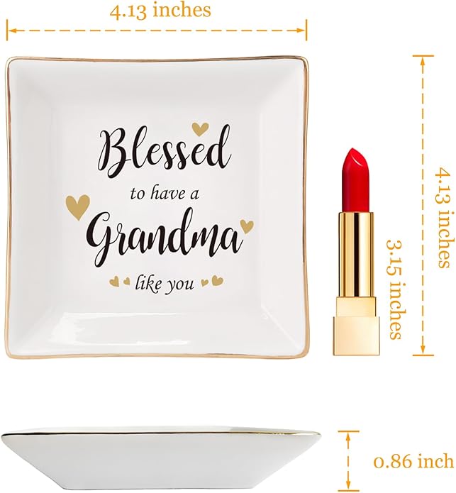 HOME SMILE Ceramic Ring Dish Jewelry Tray for Mom Sister Friends