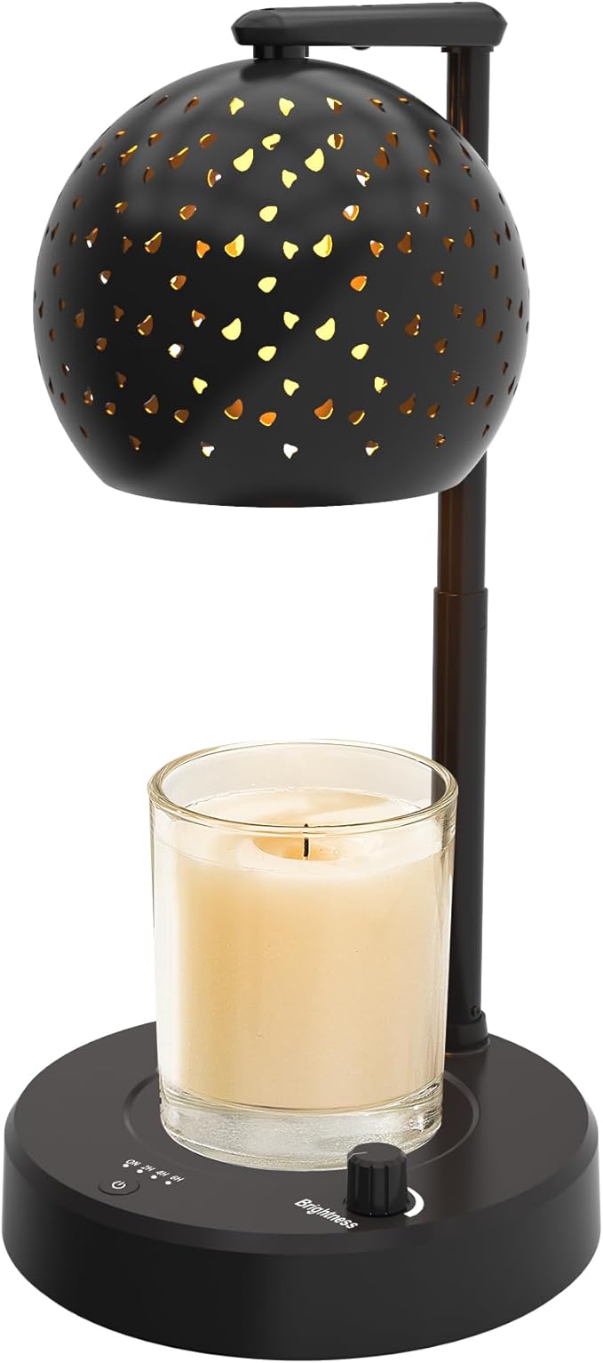 Candle Warmer Lamp, Gifts for Men Women, Candle Warmer with Timer and Dimmer, Electric Wax Melt with 2 Bulbs, Housewarming Gift New Home Room Decor