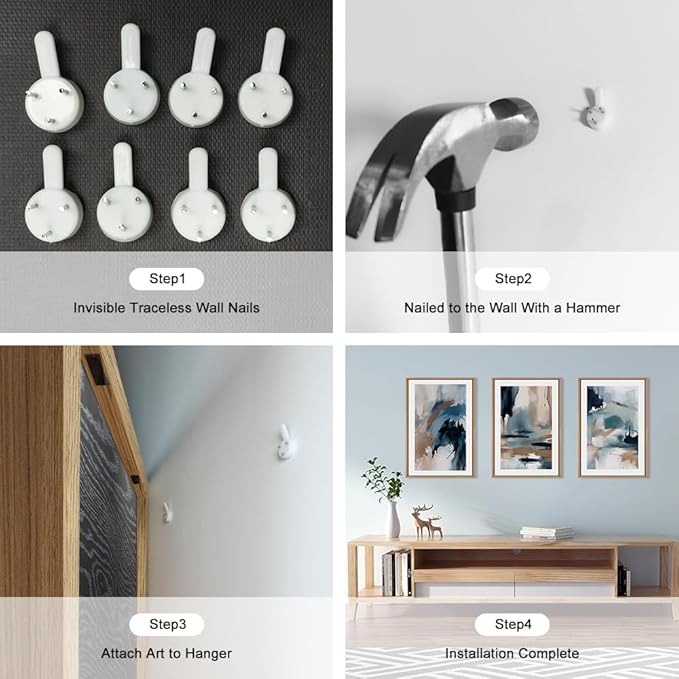 KAIRNE Blue Abstract Neutral Framed Canvas Wall Art Set, Navy Abstract Wall Decor, Watercolor Blue and Brown Wall Painting, Modern Textured Art Prints for Living Room, Bedroom, Office - 16"x24"x3