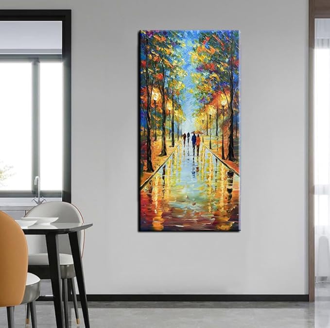 Tyed Art- 100% hand-painted 3D canvas abstract oil painting Landscape art contemporary large canvas wall art painting home Living Room decoration wall 24x48inch