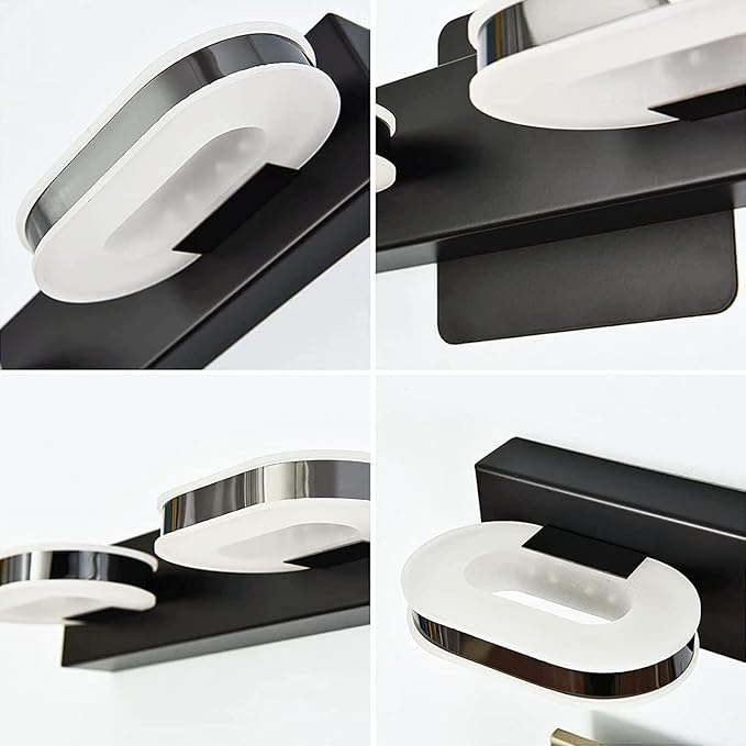 Modern LED 5 Lights Vanity Light for Bathroom Modern Vanity Light Fixture Wall Sconce 33 Inch Natural White Light (Black)