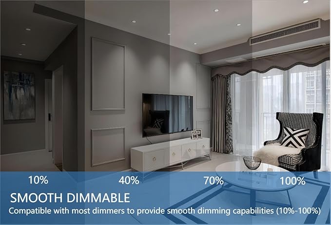 Jolux 24-Pack 5/6" Retrofit LED Recessed Lighting,12W=60W,5000K Daylight,800 Lumens,Dimmable Can Lights,Damp Rated,Simple Installation Adjustable Retrofit Downlight,ETL,E26 Base,Bevel Trim