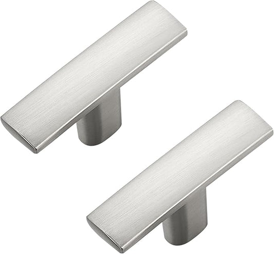 15 Pack Silver Cabinet Knobs - Curved Cabinet Pulls Brushed Nickel Knobs for Kitchen Cabinet Drawer Solid Dresser Knobs for Cabinet Hardware 1-3/4in Length Single Hole