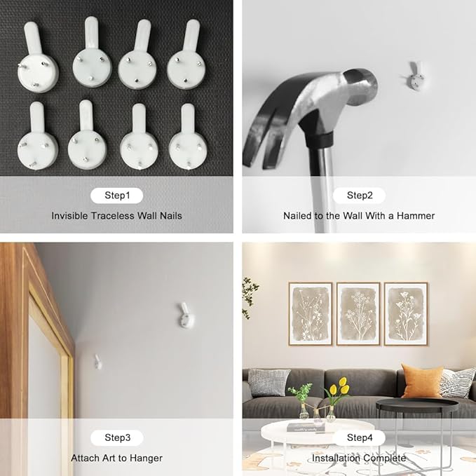 CHDITB Botanical Farmhouse Wall Art Set, Framed Boho Plant Wall Decor, Neutral Minimalist Floral Wall Painting, Rustic Wildflower Canvas Art Prints for Living Room, Bedroom, Bathroom - Large 16"x24"x3