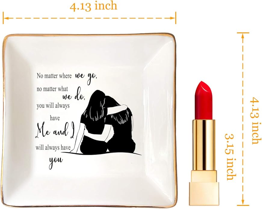 HOME SMILE Ceramic Ring Dish Jewelry Tray for Mom Sister Friends