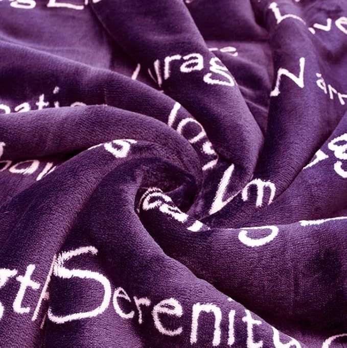 WOLF CREEK BLANKET - Compassion Blanket (Brand)- Strength Courage Super Soft Warm Hugs, Get Well Gift Blanket Plush Healing Thoughts Positive Energy Love & Hope (Purple, 50 x 65 Sherpa)