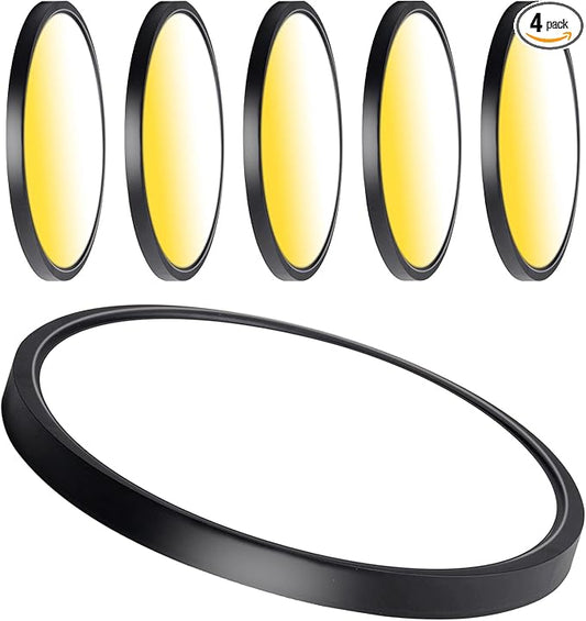 15.8 Inch Black Flush Mount Ceiling Light Dimmable, 6 Pack, 24W, 3 Color Temperature Seletable, ETL