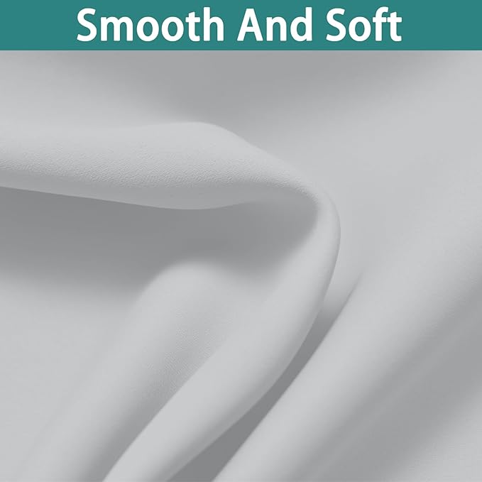 Yakamok 100% Blackout Curtains 90 Inches Long, 2 Thick Layers Heat and Full Light Blocking Soft Thermal Insulated Drapes for Bedroom(52" Wide Each Panel, Greyish White, 2 Panels)