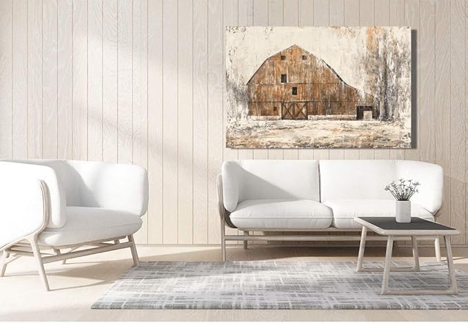 Yihui Arts Large Farmhouse Rustic Wall Decor Canvas Wall Art Painting Pictures for Dinning Room