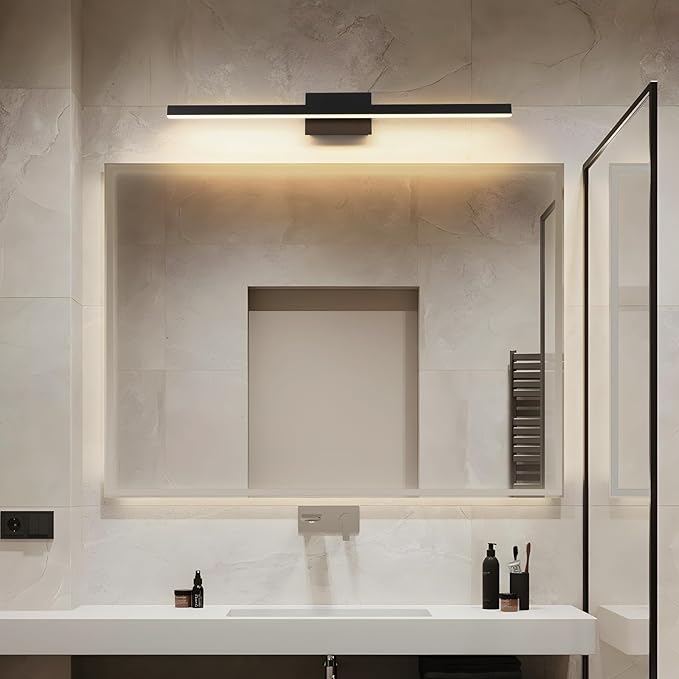 Joossnwell Bathroom Vanity Light Black Dimmable 5CCT Bathroom Lighting FIixtures Over Mirror 39.37 Inch Modern Vanity Light bar Led Bath Light ETL Certificated