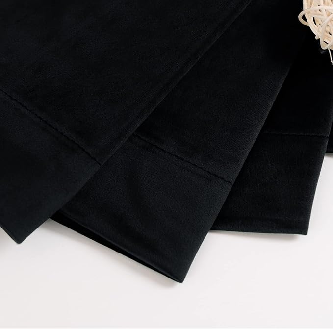 BGment Halloween Black Velvet Curtains 108 Inches Long for Living Room, Thermal Insulated Room Darkening Curtains Long Drapes Window Treatment with Back Tab and Rod Pocket, 2 Panels Set, 52 x 108 Inch