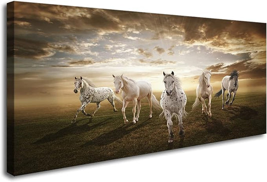XXMWallArt FC1975 Canvas Wall Art Horse Picture Canvas Prints Modern Decor Wall Art Painting Canvas Prints Fine Art for Living Room Bedroom Kitchen Home and Office Drawing Room Wall Decor